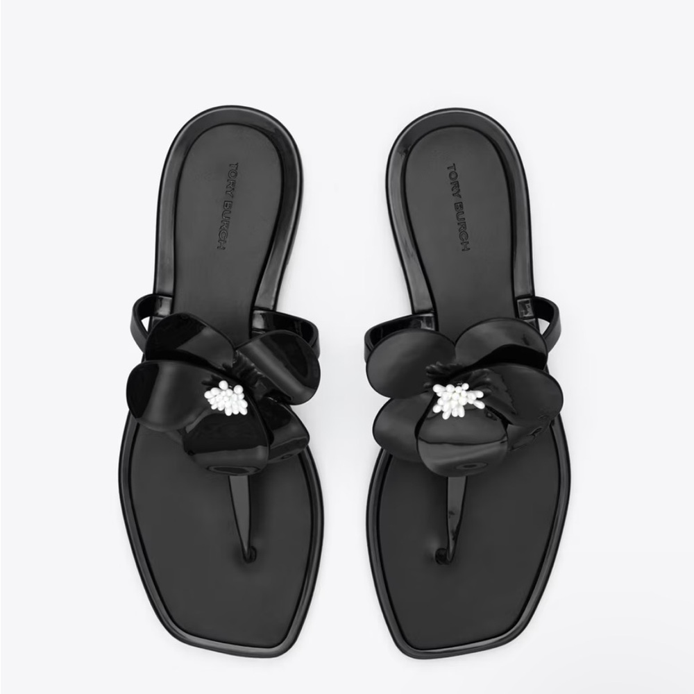 Tory Burch’s Flower Jelly Sandal - Perfect Black